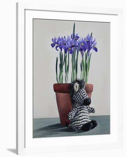 Winter Irises and Zebra-Christopher Ryland-Framed Giclee Print