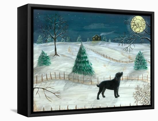 Winter Labrador-Tina Nichols-Framed Premier Image Canvas