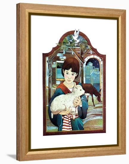 Winter Lamb - Child Life-Len Ebert-Framed Premier Image Canvas