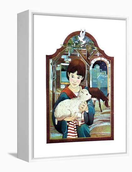 Winter Lamb - Child Life-Len Ebert-Framed Premier Image Canvas