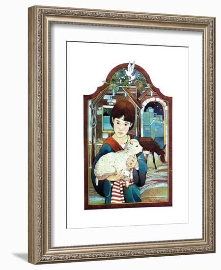 Winter Lamb - Child Life-Len Ebert-Framed Giclee Print