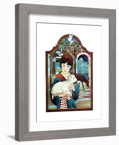 Winter Lamb - Child Life-Len Ebert-Framed Giclee Print