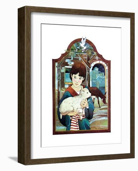 Winter Lamb - Child Life-Len Ebert-Framed Giclee Print