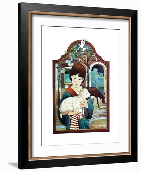 Winter Lamb - Child Life-Len Ebert-Framed Giclee Print