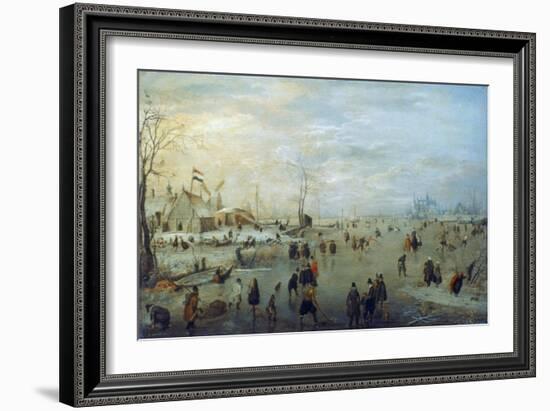 Winter Landscape, 1630-1634-Hendrick Avercamp-Framed Giclee Print