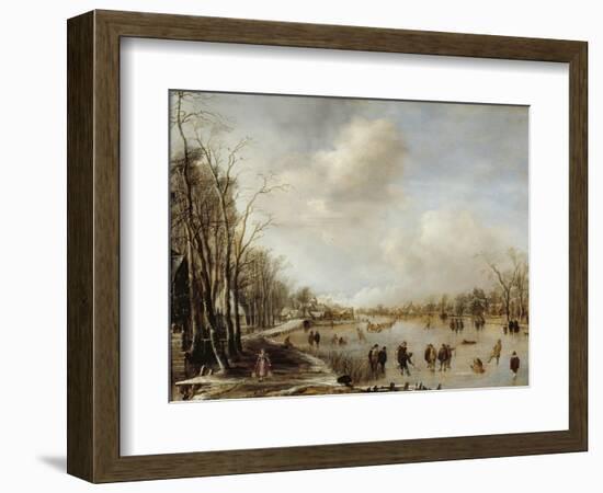 Winter Landscape, 1645-Aert van der Neer-Framed Giclee Print