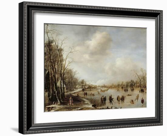 Winter Landscape, 1645-Aert van der Neer-Framed Giclee Print