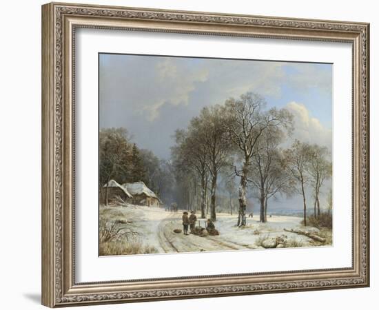 Winter Landscape, 1835-38-Barend Cornelis Koekkoek-Framed Art Print