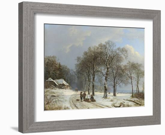 Winter Landscape, 1835-38-Barend Cornelis Koekkoek-Framed Art Print