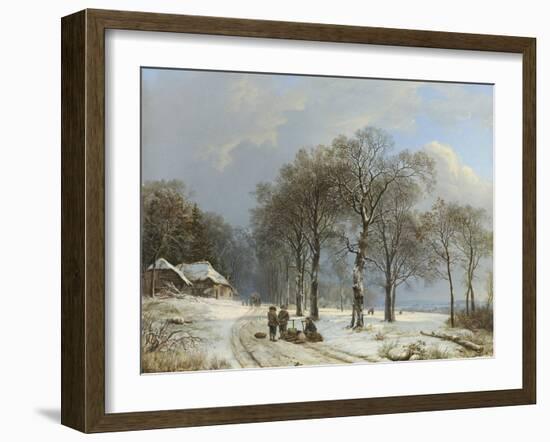 Winter Landscape, 1835-38-Barend Cornelis Koekkoek-Framed Art Print