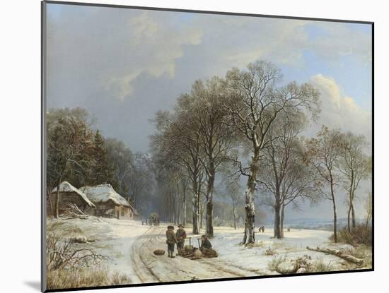 Winter Landscape, 1835-38-Barend Cornelis Koekkoek-Mounted Art Print