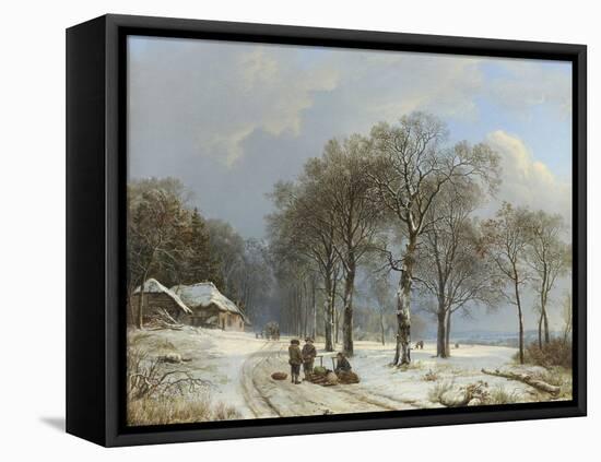 Winter Landscape, 1835-38-Barend Cornelis Koekkoek-Framed Stretched Canvas