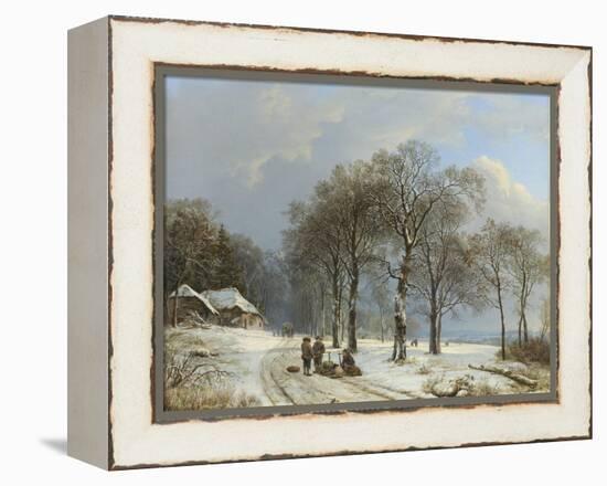 Winter Landscape, 1835-8-Barend Cornelis Koekkoek-Framed Premier Image Canvas