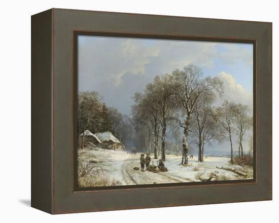 Winter Landscape, 1835-8-Barend Cornelis Koekkoek-Framed Premier Image Canvas