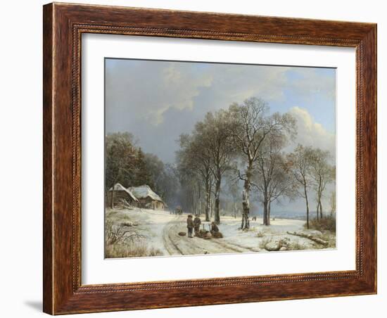 Winter Landscape, 1835-8-Barend Cornelis Koekkoek-Framed Giclee Print