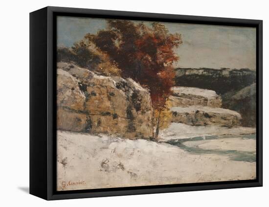Winter Landscape, 1865-70 (Oil on Canvas)-Gustave Courbet-Framed Premier Image Canvas