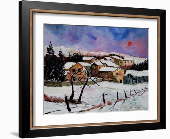 Winter landscape Ardennes Belgium-Pol Ledent-Framed Art Print