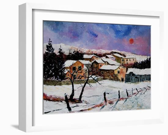 Winter landscape Ardennes Belgium-Pol Ledent-Framed Art Print