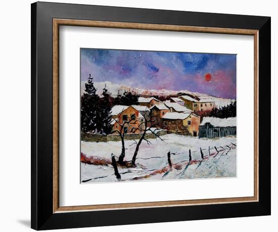 Winter landscape Ardennes Belgium-Pol Ledent-Framed Art Print