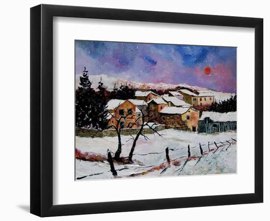 Winter landscape Ardennes Belgium-Pol Ledent-Framed Art Print