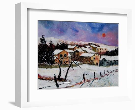 Winter landscape Ardennes Belgium-Pol Ledent-Framed Art Print