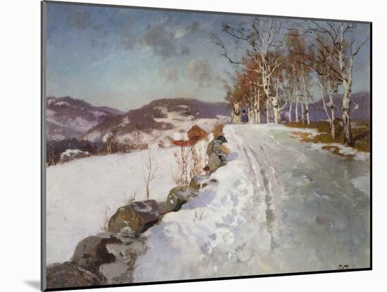 Winter Landscape at Lillehammer, 1906-Fritz Thaulow-Mounted Giclee Print