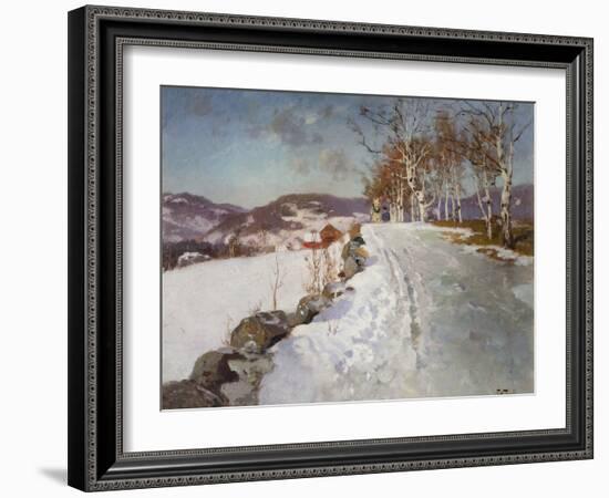 Winter Landscape at Lillehammer, 1906-Fritz Thaulow-Framed Giclee Print