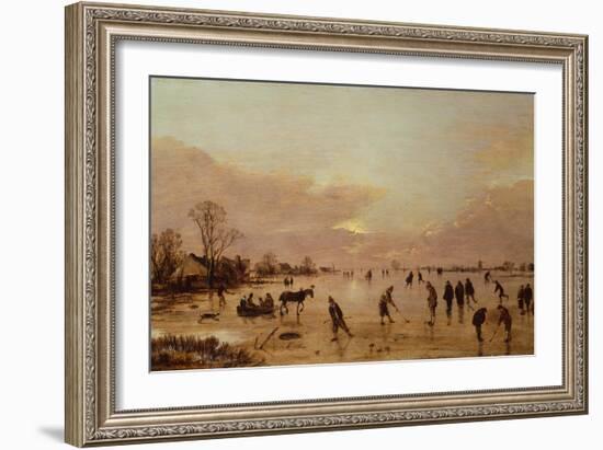 Winter Landscape at Sunset-Aert van der Neer-Framed Giclee Print