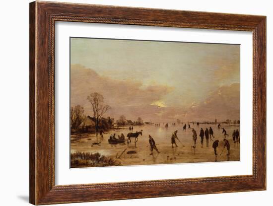 Winter Landscape at Sunset-Aert van der Neer-Framed Giclee Print