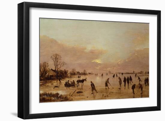 Winter Landscape at Sunset-Aert van der Neer-Framed Giclee Print