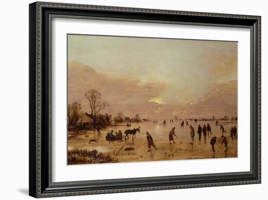 Winter Landscape at Sunset-Aert van der Neer-Framed Giclee Print