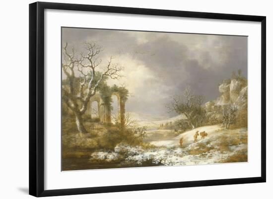 Winter Landscape, C.1750-60-Georges Remon-Framed Giclee Print