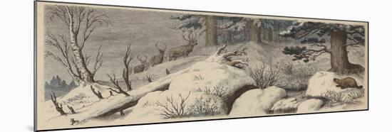 Winter Landscape in Canada (Coloured Engraving)-German School-Mounted Giclee Print