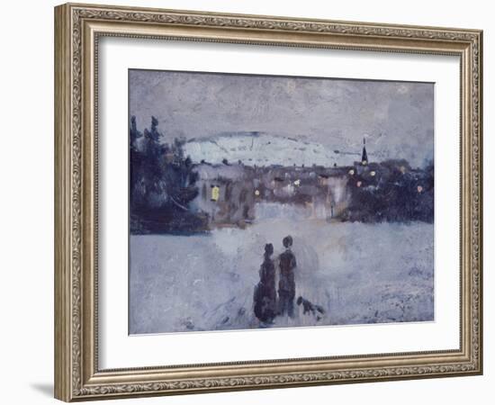 Winter Landscape in Skymning, 1881-82 (Oil on Board)-Edvard Munch-Framed Giclee Print