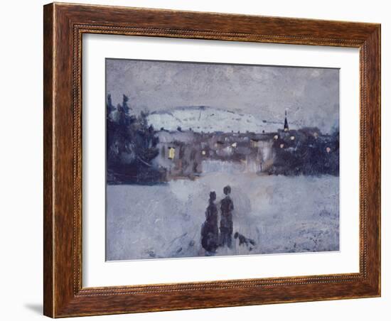 Winter Landscape in Skymning, 1881-82 (Oil on Board)-Edvard Munch-Framed Giclee Print