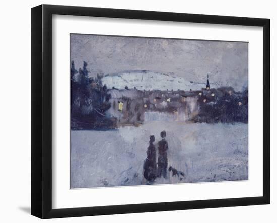 Winter Landscape in Skymning, 1881-82 (Oil on Board)-Edvard Munch-Framed Giclee Print