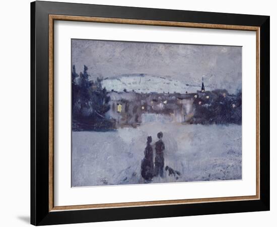 Winter Landscape in Skymning, 1881-82 (Oil on Board)-Edvard Munch-Framed Giclee Print