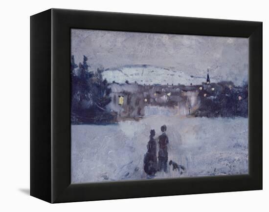 Winter Landscape in Skymning, 1881-82 (Oil on Board)-Edvard Munch-Framed Premier Image Canvas