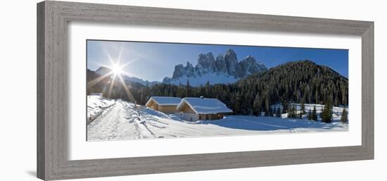 Winter Landscape, Le Odle Group with Geisler Spitzen, 3060M, Val Di Funes-Gavin Hellier-Framed Photographic Print