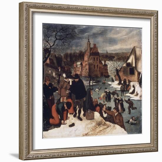 Winter Landscape, no.3-Pieter Brueghel the Younger-Framed Giclee Print