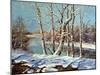 Winter Landscape On The Bank Of The River-balaikin2009-Mounted Art Print