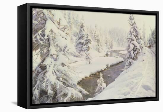 Winter landscape, St Moritz, 1930 by Peder Monsted-Peder Monsted-Framed Premier Image Canvas