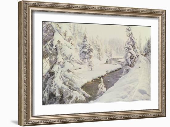 Winter landscape, St Moritz, 1930 by Peder Monsted-Peder Monsted-Framed Giclee Print