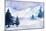 Winter Landscape. Watercolor Landscape Illustration. Christmas Background.-AlexGreenArt-Mounted Art Print