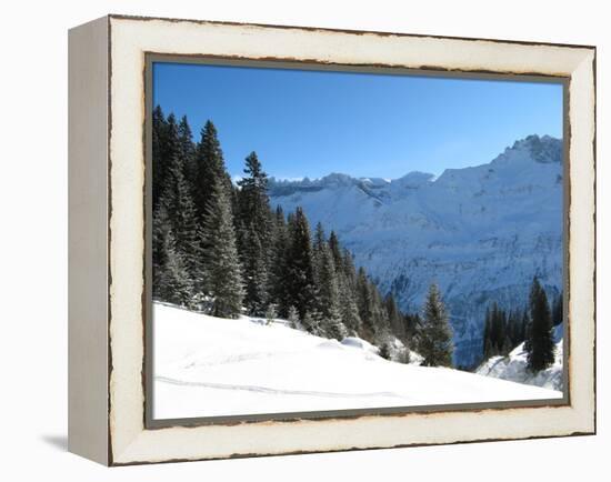 Winter Landscape (Winter in Swiss Alps)-swisshippo-Framed Premier Image Canvas