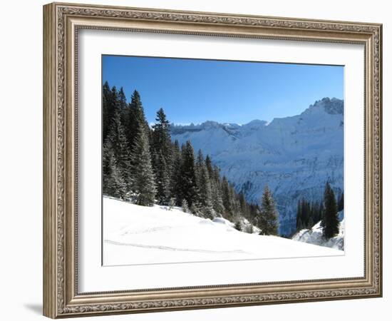 Winter Landscape (Winter in Swiss Alps)-swisshippo-Framed Photographic Print