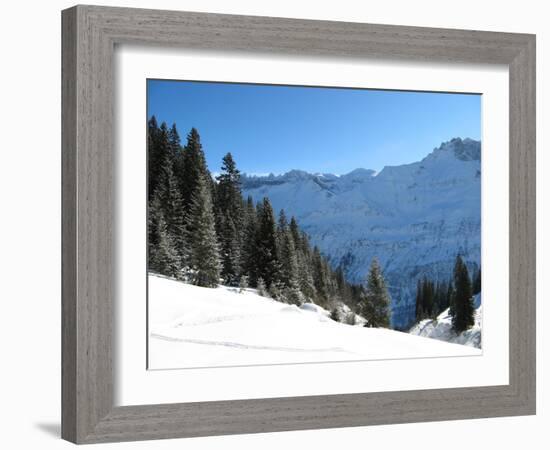 Winter Landscape (Winter in Swiss Alps)-swisshippo-Framed Photographic Print