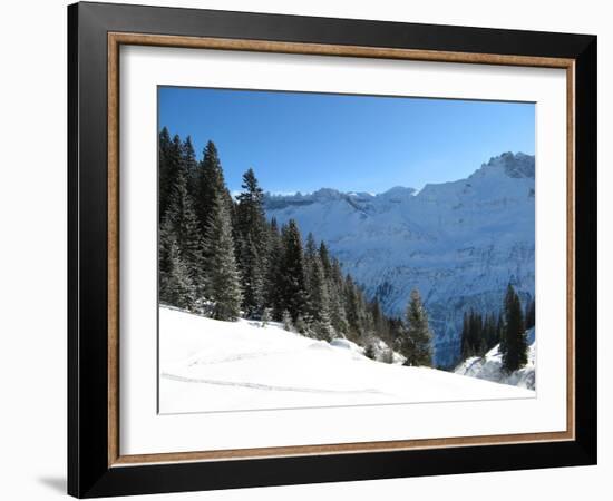 Winter Landscape (Winter in Swiss Alps)-swisshippo-Framed Photographic Print