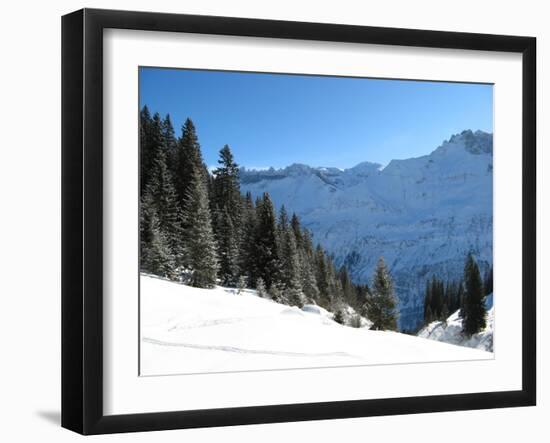 Winter Landscape (Winter in Swiss Alps)-swisshippo-Framed Photographic Print