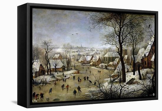 Winter Landscape with a Bird Trap, Ca. 1601-Pieter Brueghel the Younger-Framed Premier Image Canvas